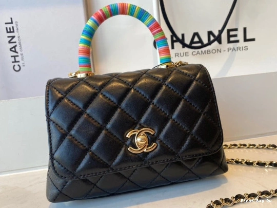 First Bag Ru BAG FLAP MINI TOP WITH HANDLE CHANEL 0708